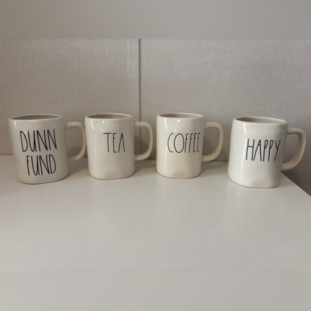 Rae Dunn |Cream Mug Collection | - Dunn Fund, Tea, Coffee, Happy